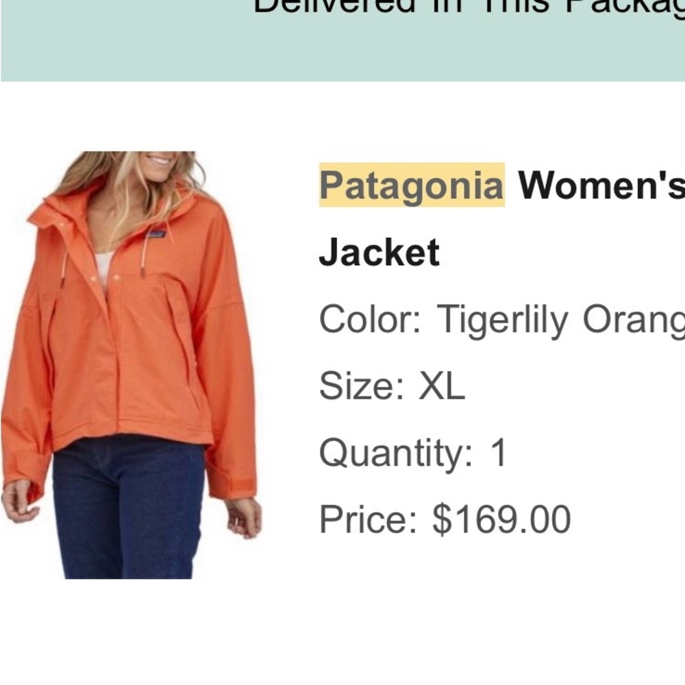 Patagonia Women's Vibrant Orange Ski Jacket